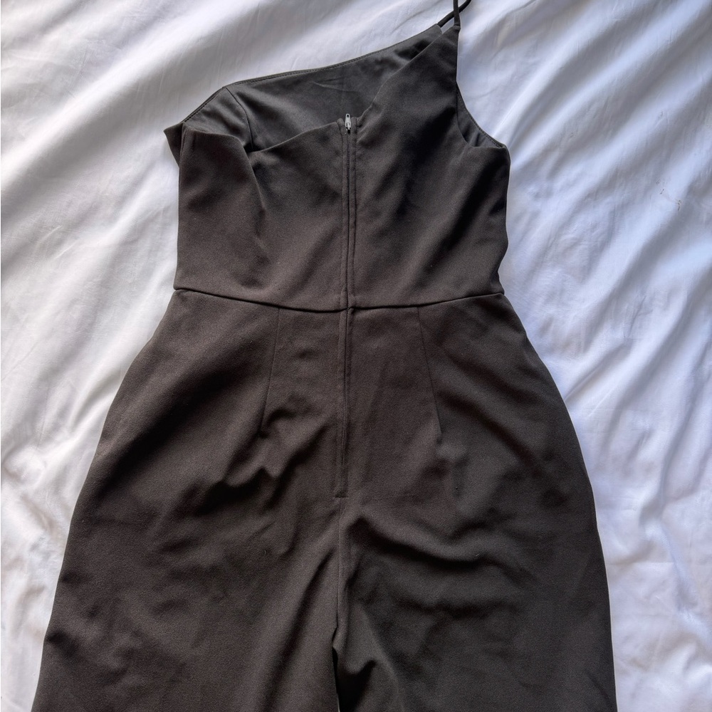 Crystal Sky Black One-Shoulder Jumpsuit